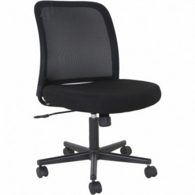 NuSparc Armless Task Chair - Fabric Seat Material - Black - 1 Each