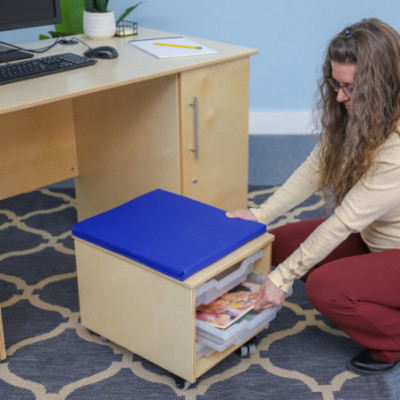 Teachers Rolling Stool With Trays