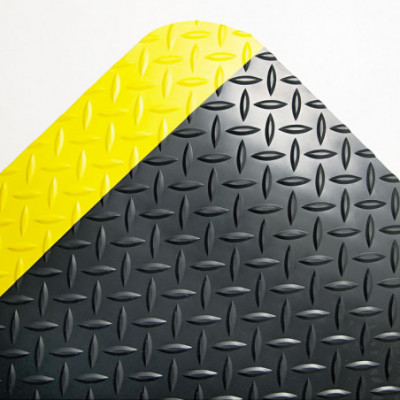 Diamond Plate Anti Fatigue Mats - Black/Yellow & Gray/Yellow - Mad