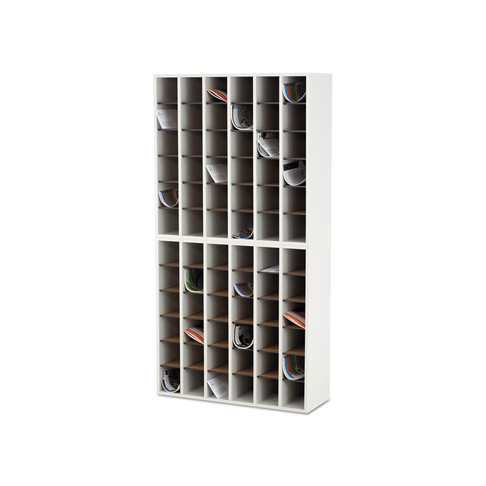 Wood Mail Sorter with Adjustable Dividers, Stackable, 36 Compartmen...